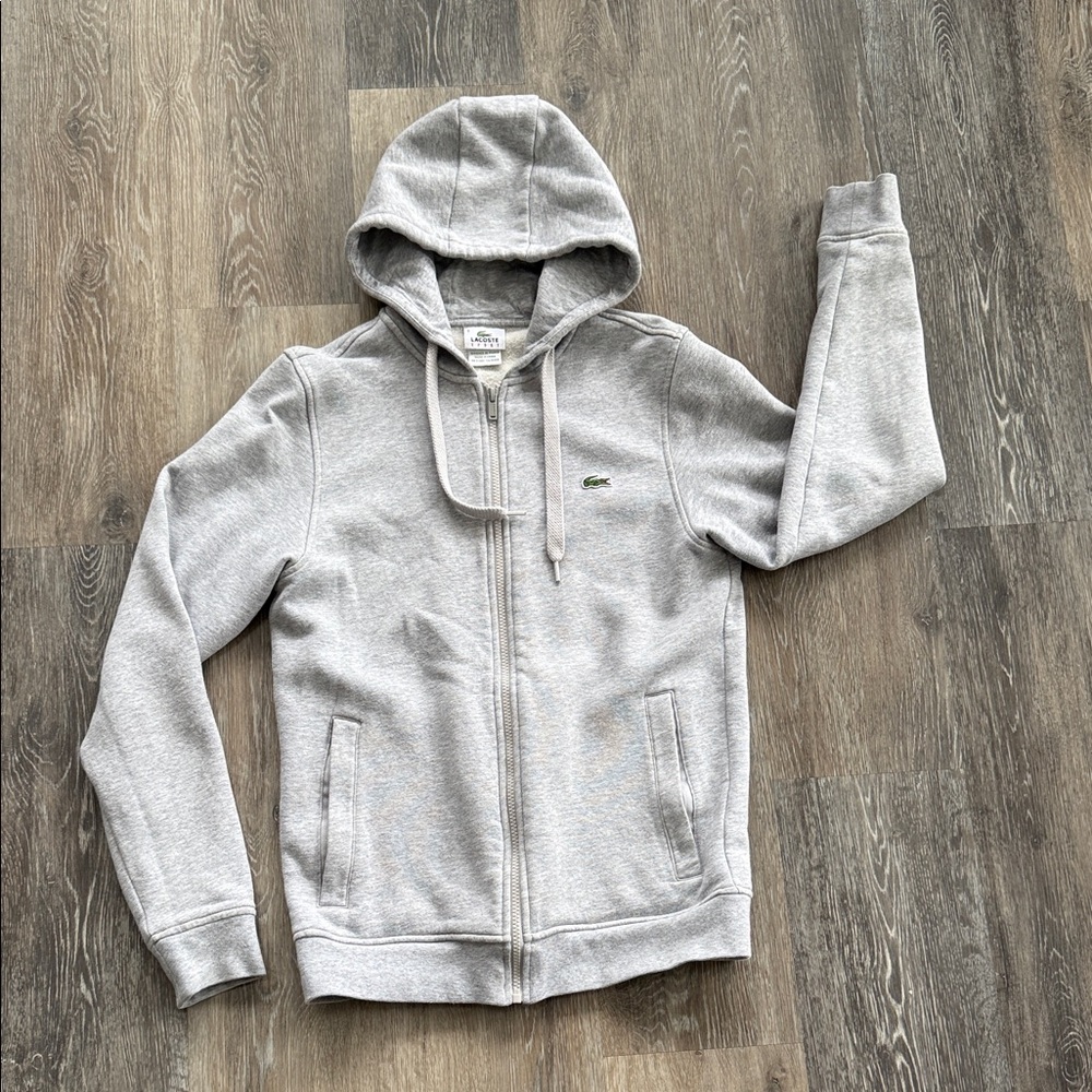 Lacoste Light Gray Hoodie with Logo